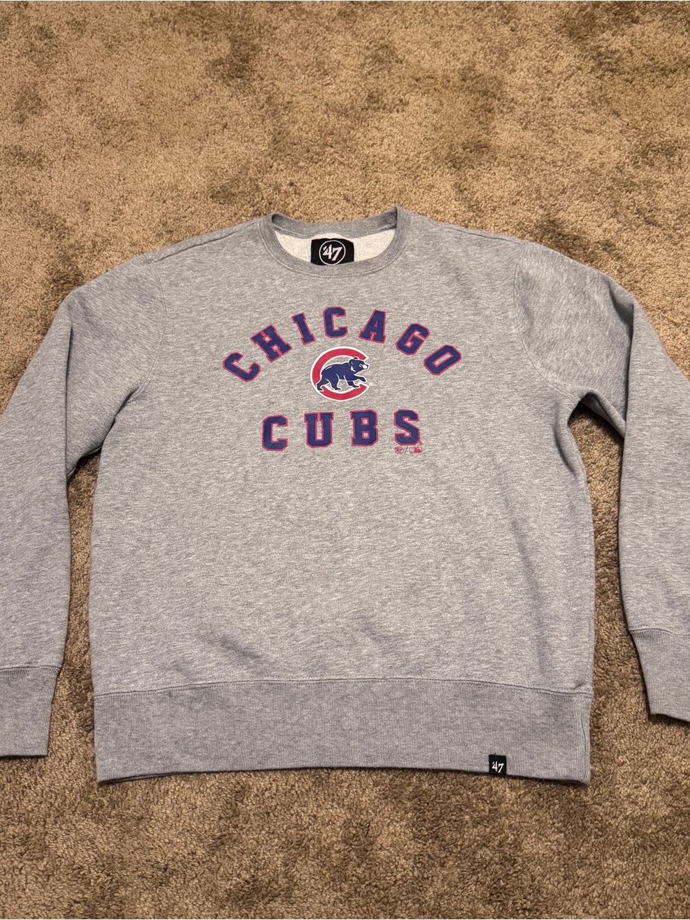 Chicago Cubs '47 Sweatshirt Mens Medium Gray Pullover Long Sleeve Crewneck MLB